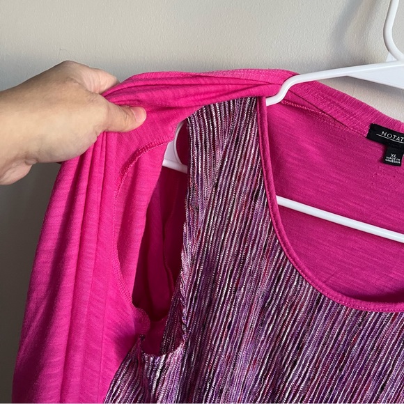 3/$40 Notations Xl Blouse combination Tank top with attached Cardigan 3/4 sleeve - Picture 3 of 6